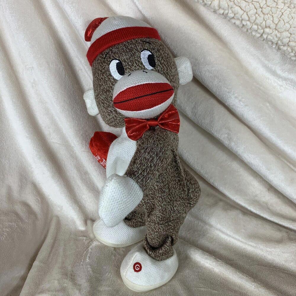 Gemmy Twerking Butt Shaking Brown Sock Monkey With Heart 14” Plays “Suga Suga”​